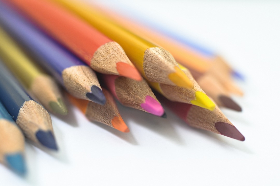 Colorful wooden pencils isolated Stock photo