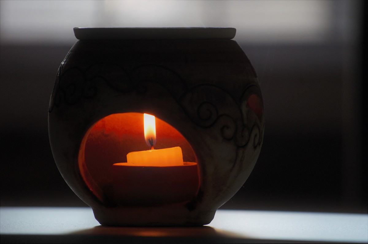 Aroma lamp with candle  fire
