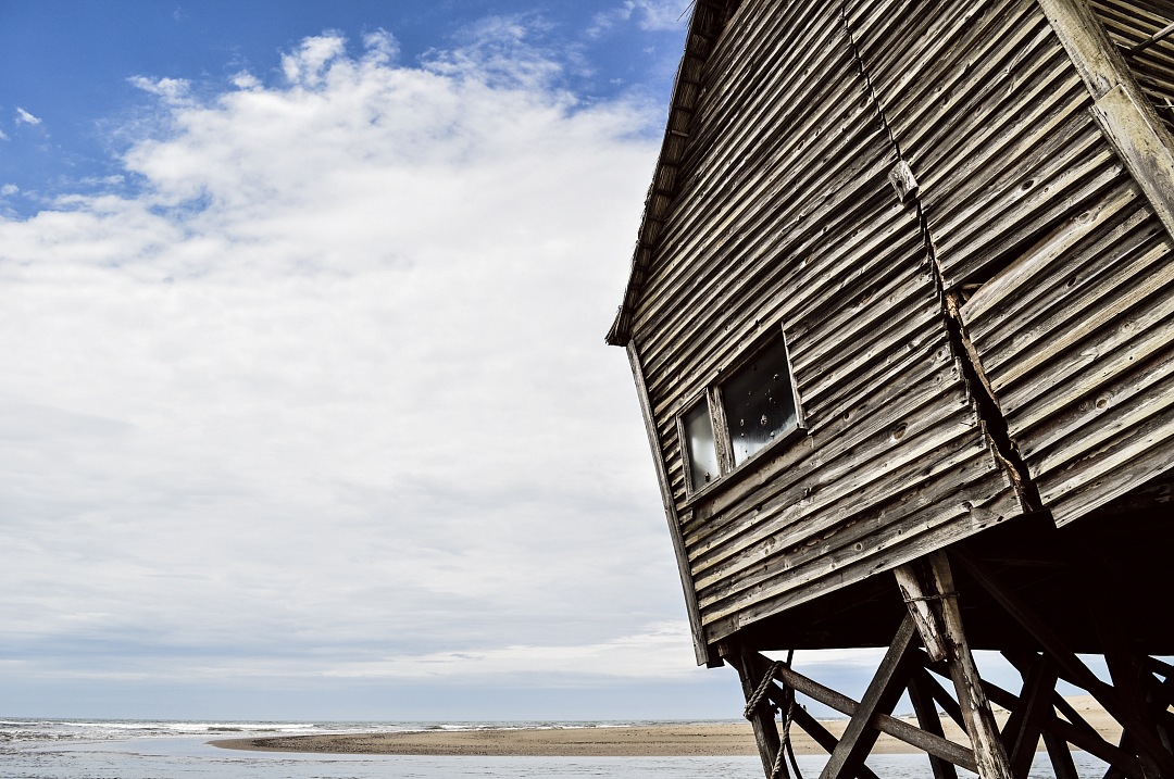abandoned house on a beach in South America