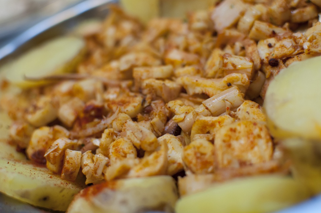Galician Octopus with potatoes sea food