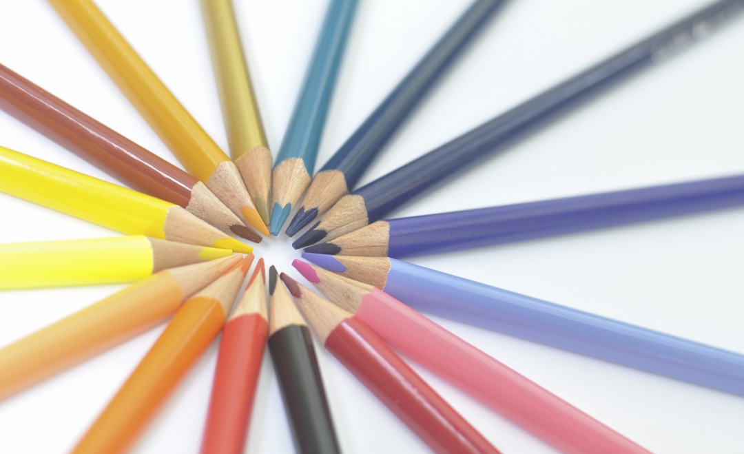 Circle formed by Pencil, color, colorful.