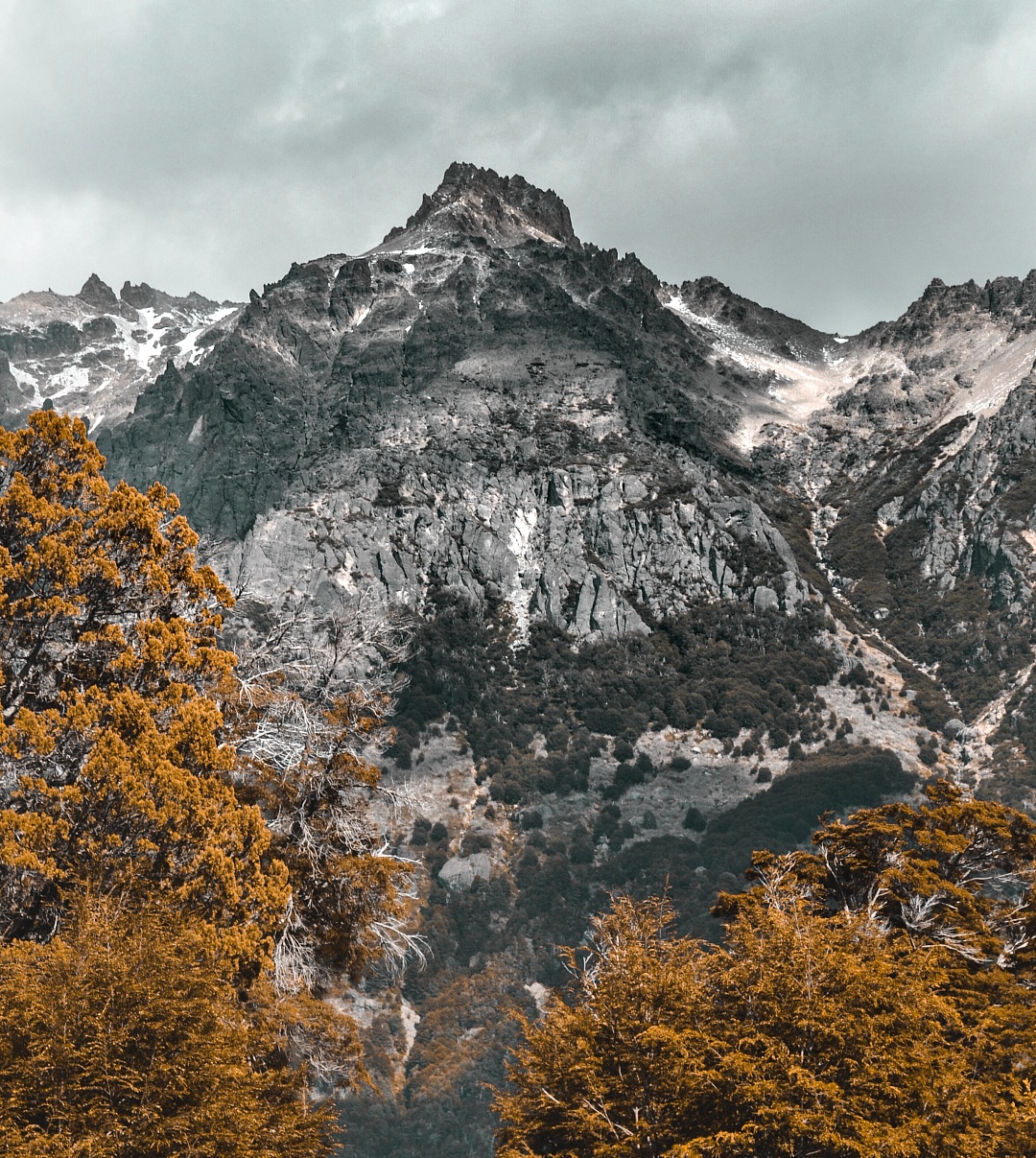 Mountain landscape teal and orange