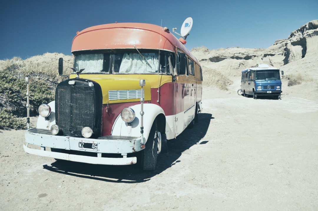 bus with satelite on Valdes Peninsula