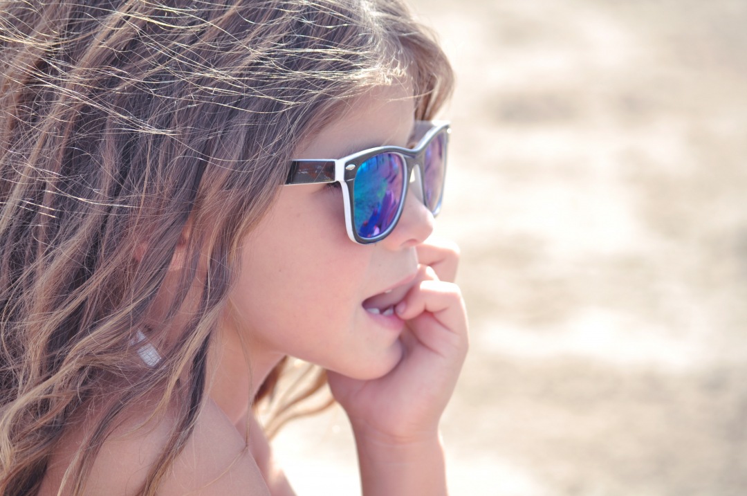 Girl on the Beach side view