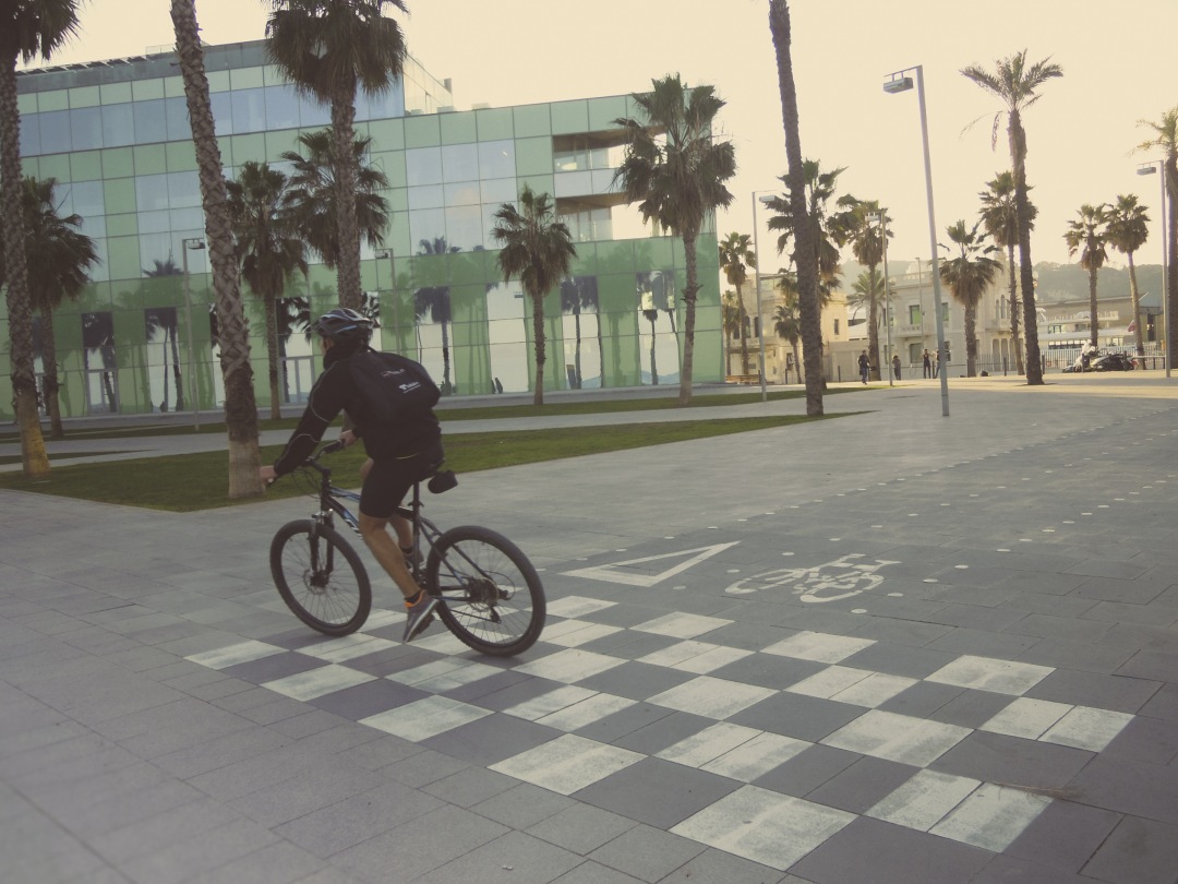 Experience the vibrant energy of city life with this captivating image of a person riding a bicycle on a city sidewalk. Perfect for projects focused on urban living, healthy lifestyles, or sustainable transportation, this scene captures the essence of mobility and freedom in an urban environment. Ideal for use in blogs, articles, or promotional materials related to biking, fitness, or city exploration.