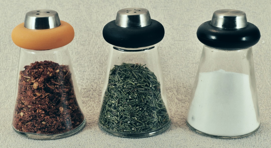 rosemary salt and papper Spices jar
