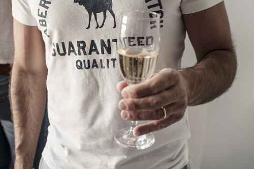 man with a champagne glass celebrating happy new year 2019