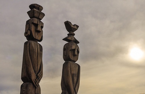 Two native wood figures