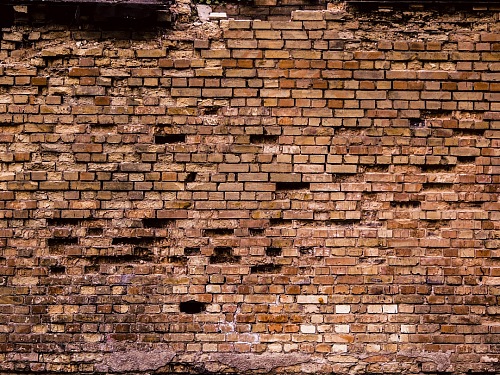 Texture many red Brick Wall
