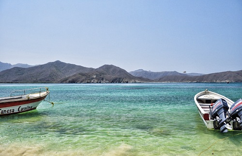 boats on Tayrona Caribean Colombia