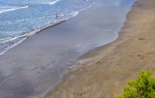 Multicolor texture beach aerial view