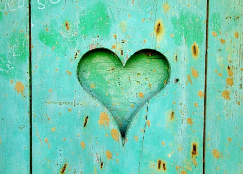 Texture wood blue heart