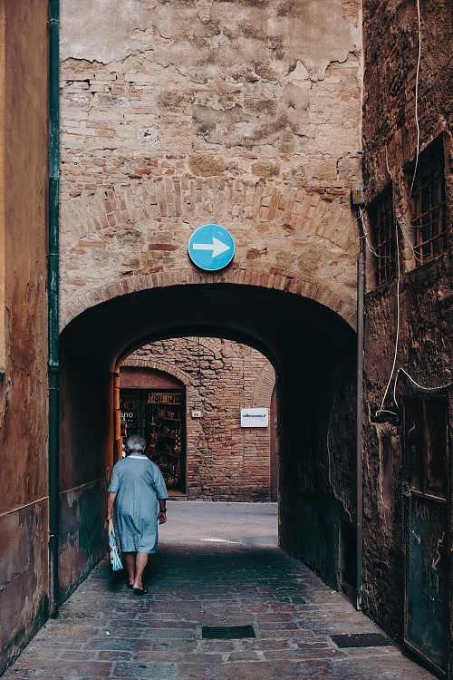 Grandmother walking