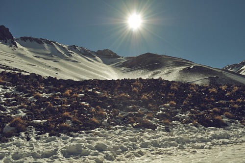 sun over Snow mountain