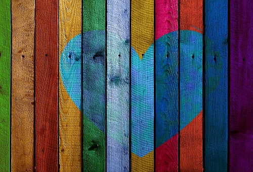 Texture wood heart multicolor