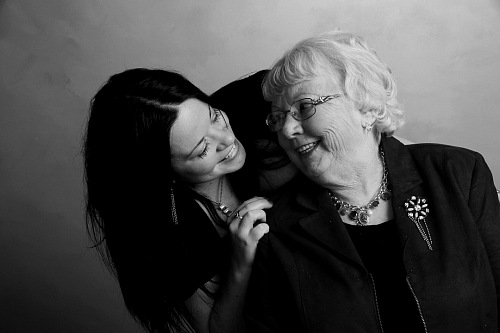 Grandmother with her granddaughter